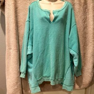 We the Free oversized reversible sweatshirt.  Sea foam green. Size M.